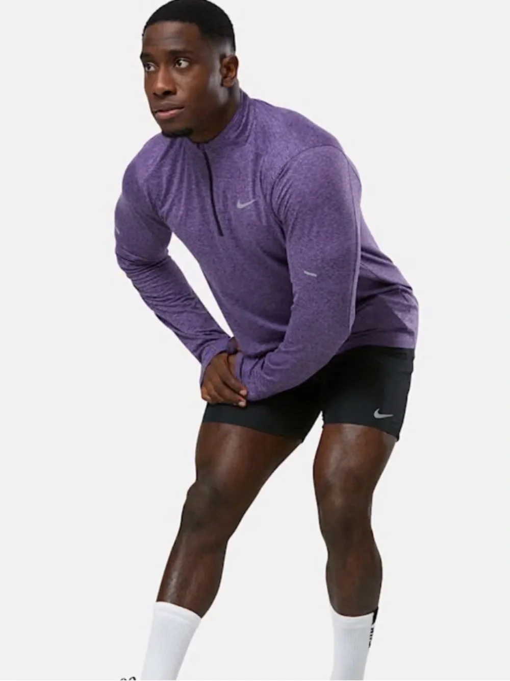 Nike Dri-FIT Element Men’s 1/4 Zip Running Top Purple Action Grape Size M